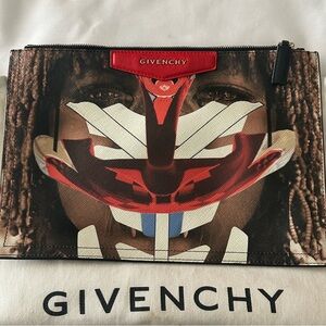 Givenchy Red and Black Graphic Men's Pouch